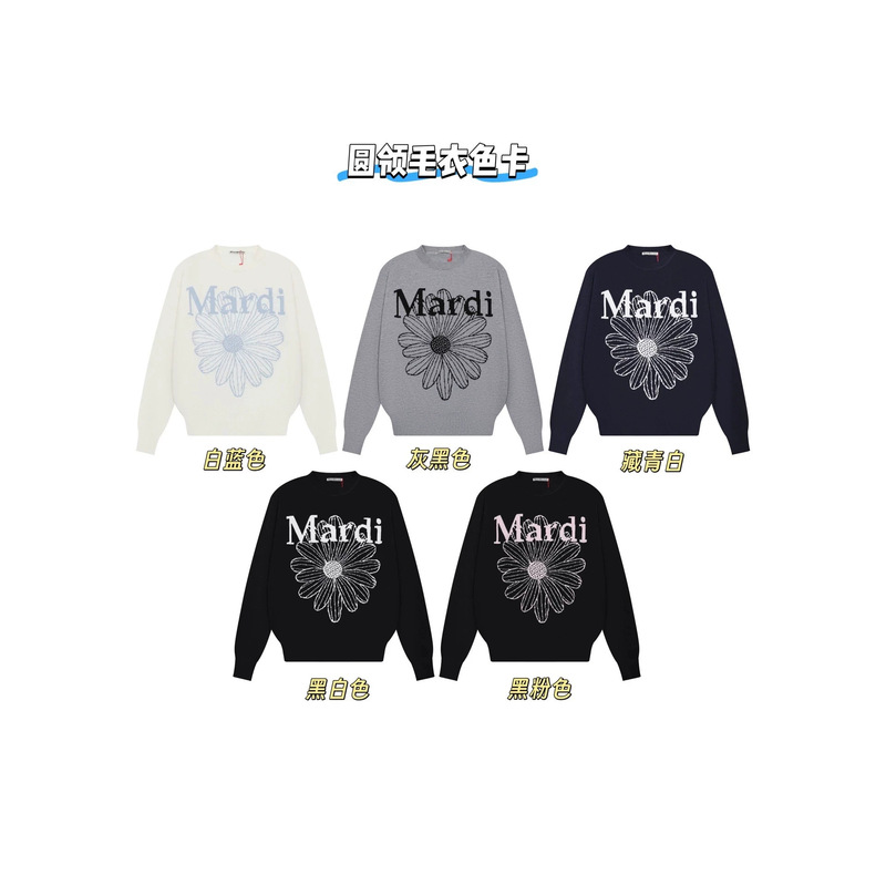 Top-quality replica}mardi Korean-style round-neck daisy pattern casual, comfortable, simple long-sleeve sweater is now available for dropshipping Top-quality replica}mardi Korean-style round-neck daisy pattern casual, comfortable, simple long-sleeve sweater is now available for dropshipping