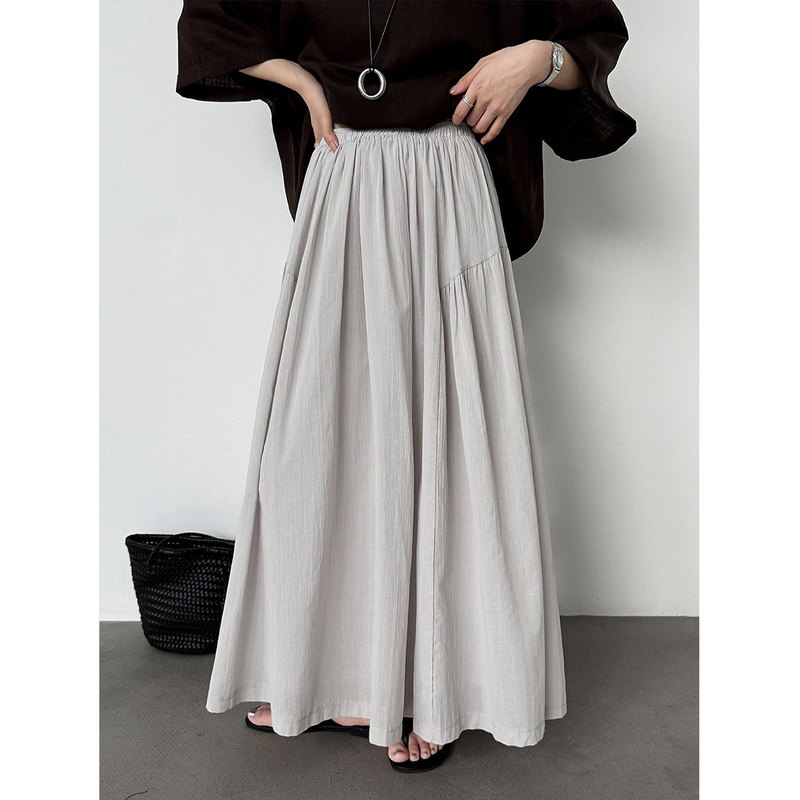 Luxi Korean Retro Holiday Skirt for Women, Summer 26-Piece Patchwork Large Hem Skirt, Elegant A-Line Mid-Length Skirt 10027