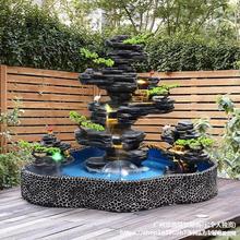 戶外大型假山流水花園庭院魚池噴泉水循環辦公室酒店室內水壘德株