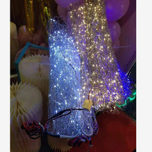 婚慶星空網鐵絲帶燈星空造型網發光米粒燈串婚禮酒吧創意吊頂裝飾