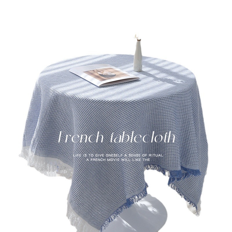 Inswind toal de mesa francesa sensación de atmósfera toal de mesa de color sólido rectangular mesa de té toal de mesa redonda lujoso toal de mesa de comedor de alta calidad