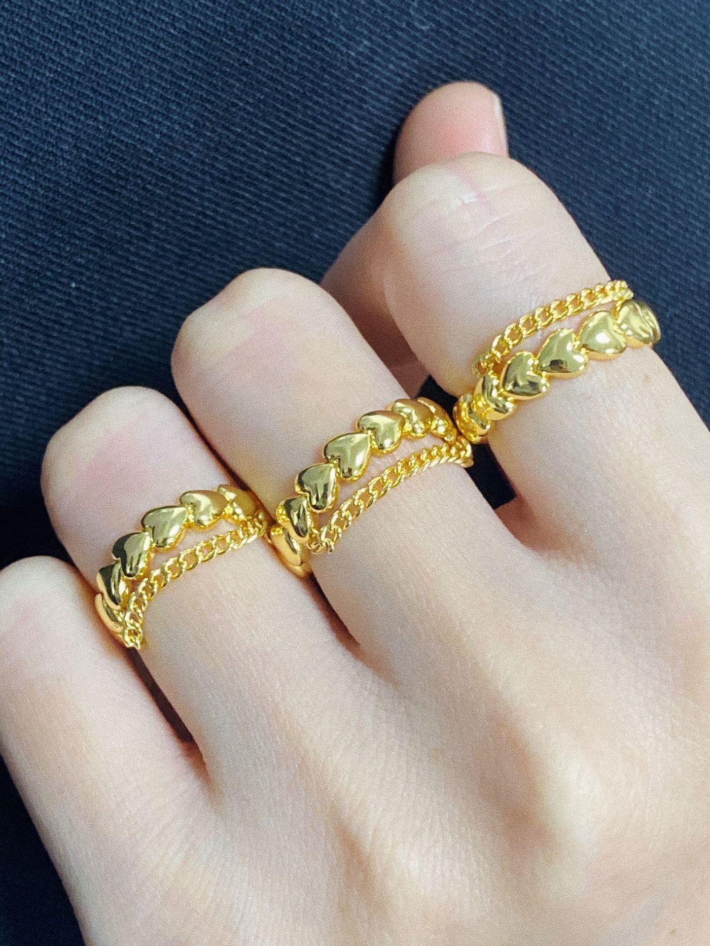 Simple Style Heart Shape Copper Plating Rings 1 Piece