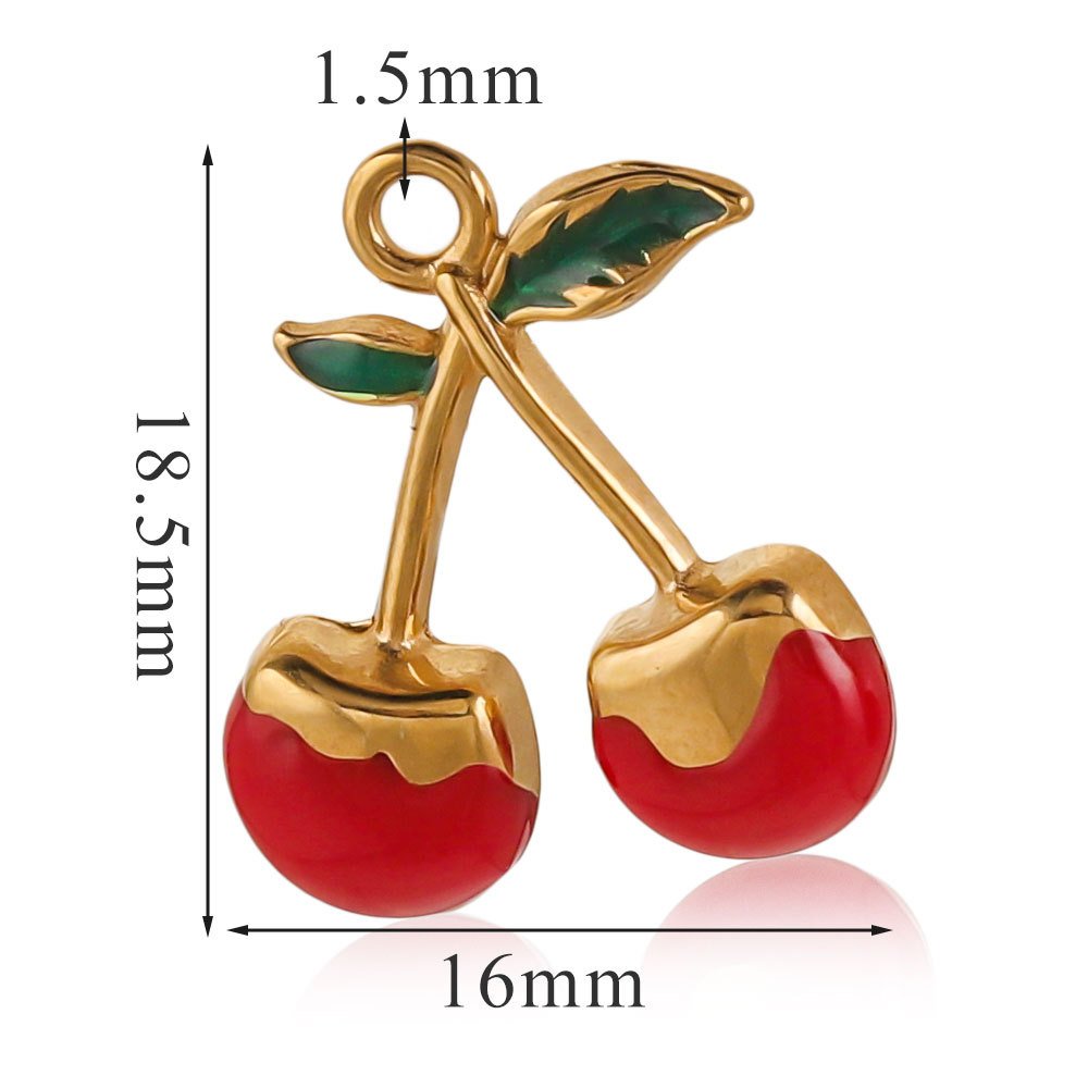 DIY hecha a mano pendientes collar colgante estereoscópico temperamento goteo de aceite cereza moda colgante material accesorios