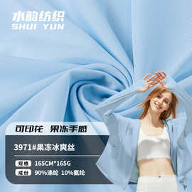 纬编果冻冰爽丝速干冰丝布 165g户外运动涤氨冰丝凉感弹力布料