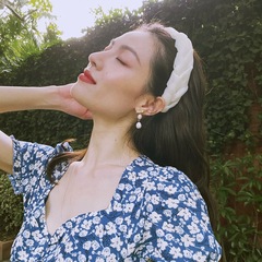 Hair tie macaroni hair clip, internet celebrity fairy, super fairy, Korean temperament, wide edge sweet hair tie, woven net headband, hair presser