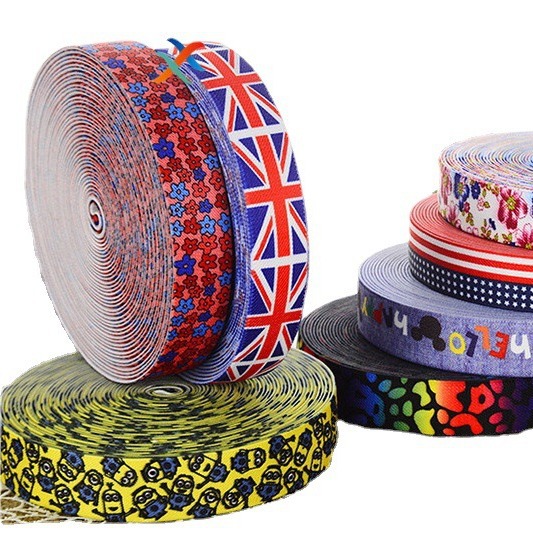 鑫鑫织造大量批发英文字母松紧带 服装辅料织带 内衣裤提花松紧带