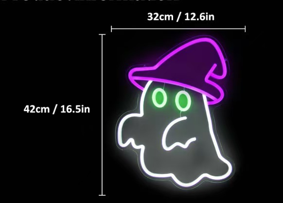 Luz de neón transfronteriza amazónica personalizada calabaza fantasma de Halloween luces decorativas happy Halloween atmósfera