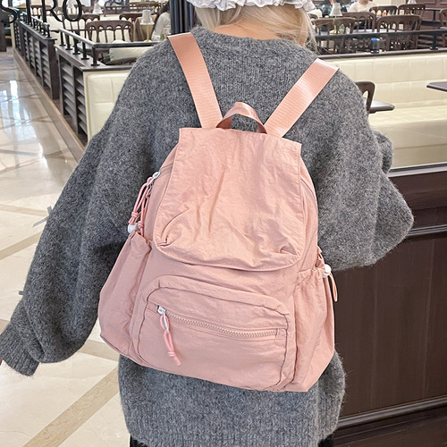 Women's 2024 New Model Lightweight Shuangjian Travel Backpack for Students, Commuting, and Outdoors - Large Capacity, Hand-Promoted Backpack