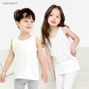 unifrien Children's Vest Wearing Bottoming Boys' Baby's Cut-off Sleeve Vest Cotton Girls' Sling Four Seasons Category A