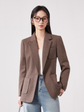 咖色休闲秋季洋气女装女士百搭小外套女气质新款高级感小个子质感