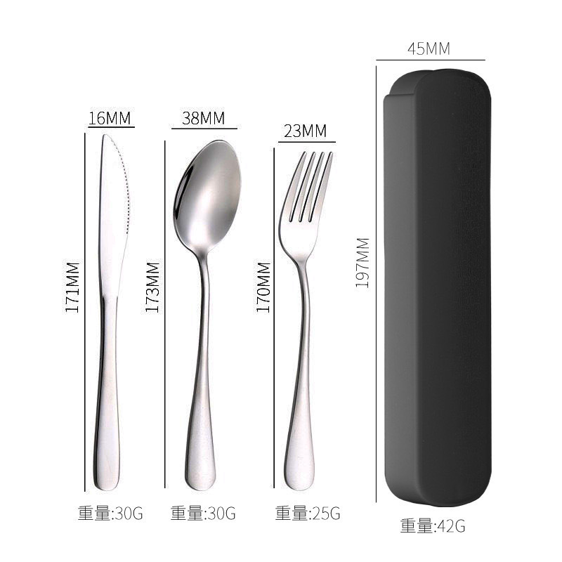 Cuchillo y tenedor de cubierta de acero inoxidable transfronterizo cuchillo y tenedor de tres piezas hotel cuchillo y tenedor de filete de comida occidental conjunto portátil regalos