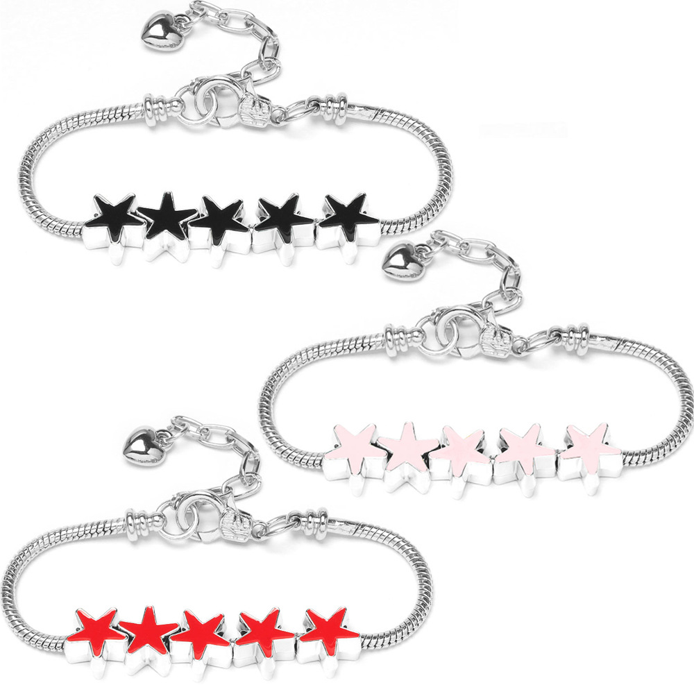 AliExpress Hot Sale Fashion Three-dimensional Five-pointed Star Bracelet Creative DIY Star Bracelet Women's All-match Jewelry