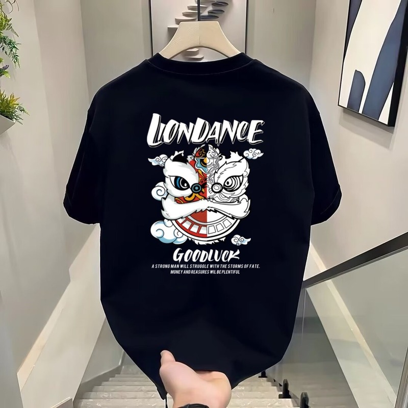 アメリカのトレンディなブランド純綿メンズラウンドネック半袖Tシャツメンズ服夏の新しいルーズ半袖カジュアルトップ|undefined