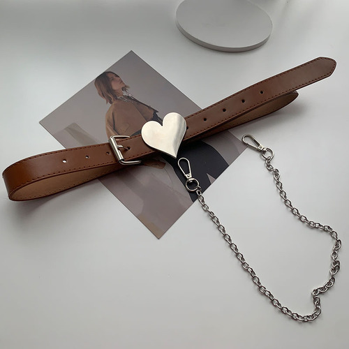 Belt for Women, Heart Chain with Jeans Suit Fashion Waist Decor Retro Trend Belt for Men and Women, Pants Belt