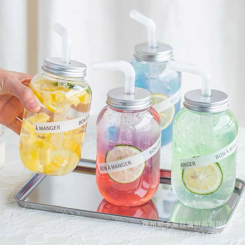 Free Shipping Internet Celebrity Milk Tea Cup Big Happy Tea Poplar Branch Gan Lu Disposable Fruit Tea Seal Support Logo