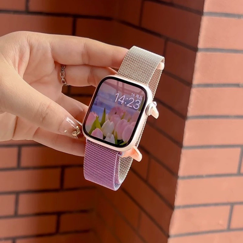 Совместимый браслет iwatch98 для Apple Watch Milan Applewatch10 металл градиент магнитный привлекательный женский дорогой SE