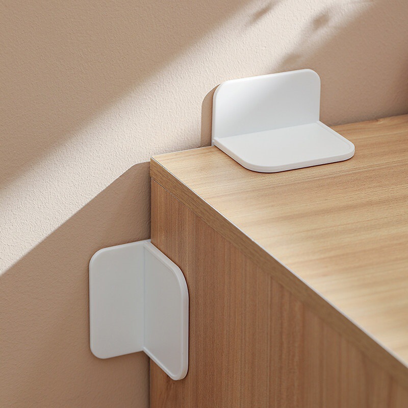 Furniture anti-tip stabilizer, no-drill required, for shoe racks, bookshelves, and wardrobes, anti-tip device to protect children's safety and stability Furniture anti-tip stabilizer, no-drill required, for shoe racks, bookshelves, and wardrobes, anti-tip device to protect children's safety and stability