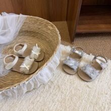 女童花朵蕾丝露趾凉鞋0-1-3岁新款婴儿软底学步鞋夏季宝宝沙滩鞋