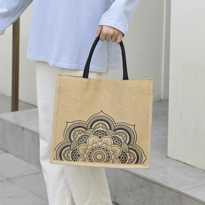 Большая сумка из мешковины для женщин 2024 модные льняные сумки для мамы для студентов простой сумка на одно плечо