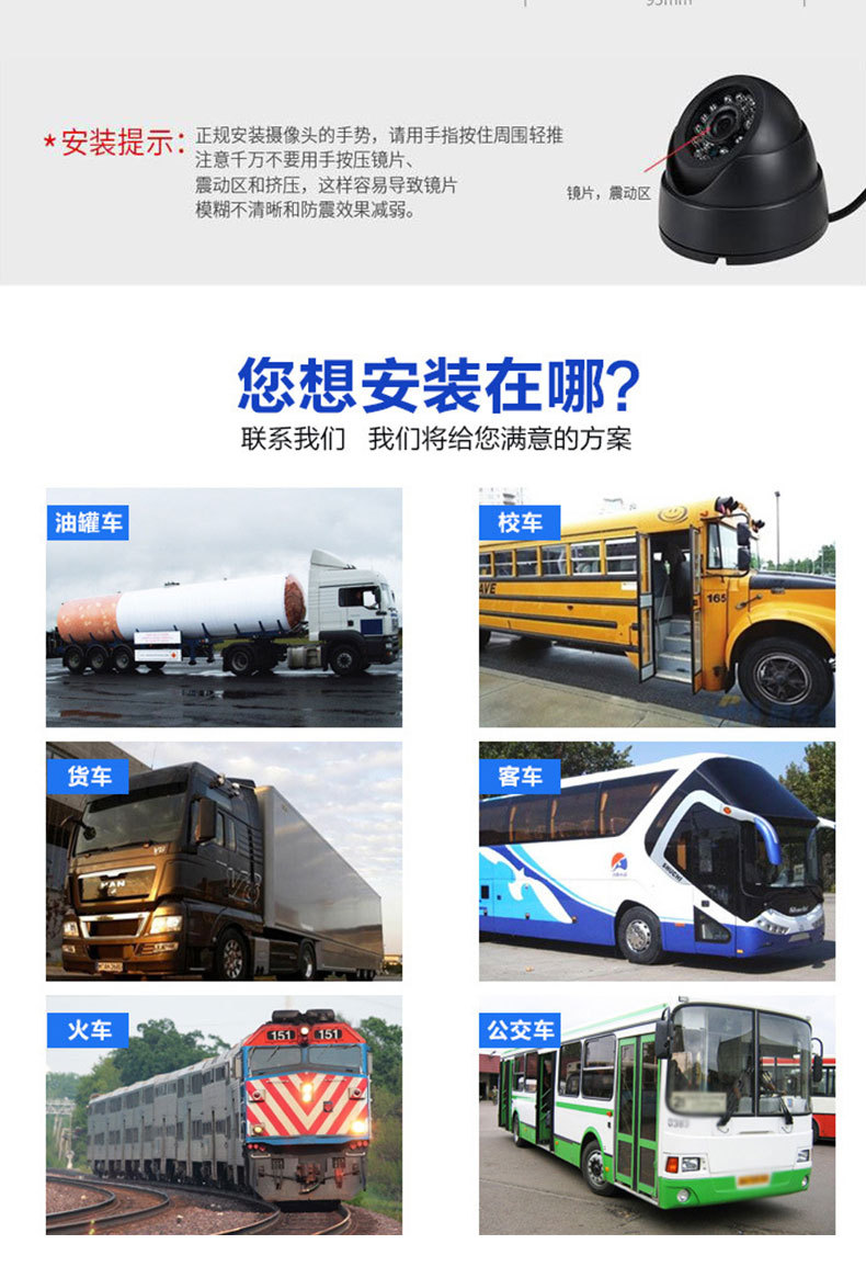 Car Camera, Cab Dome USB Driver-Free, High-Definition Night Vision Vehicle Monitoring Camera