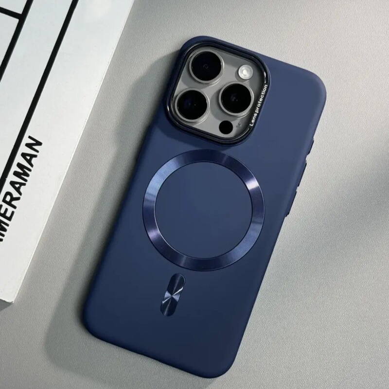 纯色肤感磨砂适用iPhone17细圈磁吸手机壳苹果16高级感防摔保护套|undefined