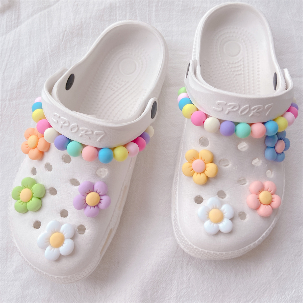 1 Set Quantity Flower Shoe Accessories Plastic Slippers Summer Shoe Buckle