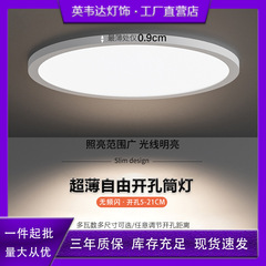 自由开孔面板灯可调筒灯6w9w15w21w3寸4寸6寸圆形嵌入式孔灯节能
