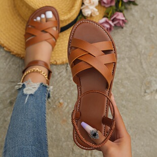 S 15361 Womens Flat Roman Sandals �_�R��Ь ���R�d�羳�W