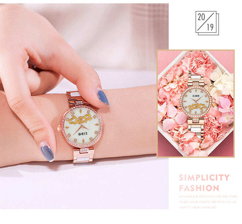 Orologio da donna al quarzo elegante con quadrante rotondo_voghion.com