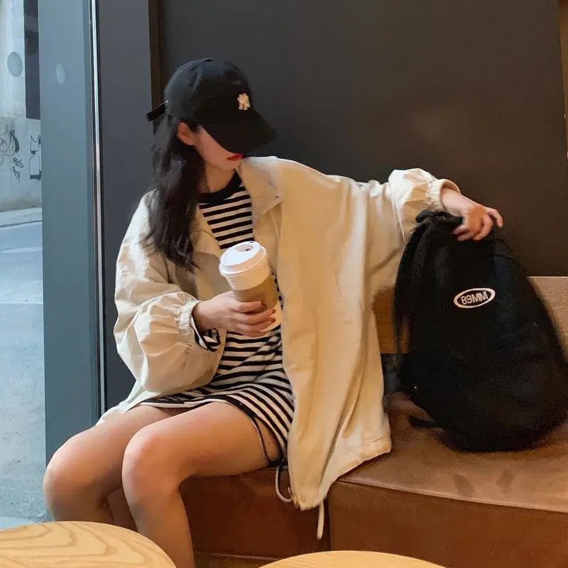 夏の新型hiphop学生日焼け止め服女性紫外線防止ins超火爆発街復古アメリカコートbf