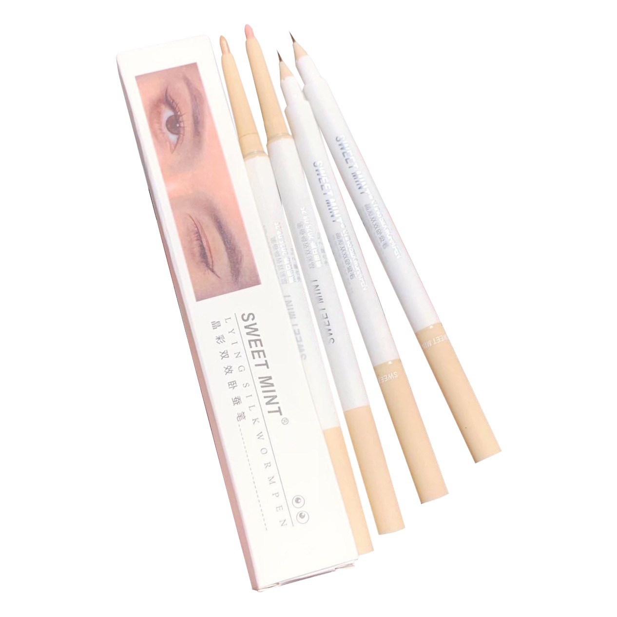 Makeup Sweet Mint Crystal Color Dual-Effect Double-Ended Eye Pencil for Brightening the Inner Corner of the Eye and Defining the Lower Eyelid and Eyeliner Gel Pen
