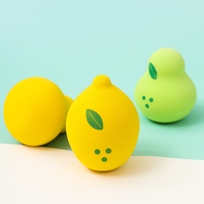Frutas personalizadas polvo de maquillaje de huevo esponja maquillaje suave almohadilla de aire de huevo de maquillaje de agua más grande esponja de forma huevo