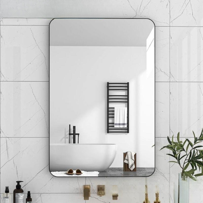 Mirror-free wall-mounted self-adhesive dressing table wall-mounted toilet wash basin perforated makeup mirror wall-mounted bathroom half-length