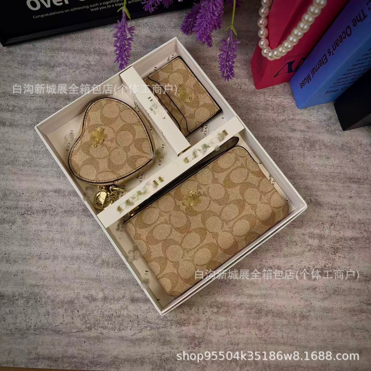 Bolsas de mujer transfronterizas lujosas de alta calidad bolsas de tarjetas de damas de moda versátil bolsas de cambio mini bolsas de tres piezas KomeCO