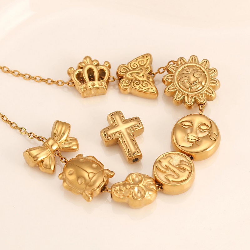 DIY Ornament Accessories Classification 3 PCS/Package 304 Stainless Steel Sun Butterfly Skull DIY Ornament Accessories Beads