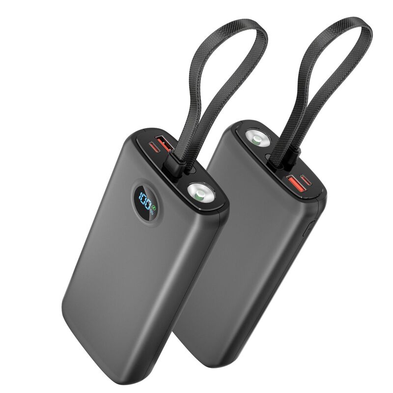 Cross-Border Ul/Ce/Rohs Certified 45W Laptop Power Bank with Built-In Cable for Fast Charging