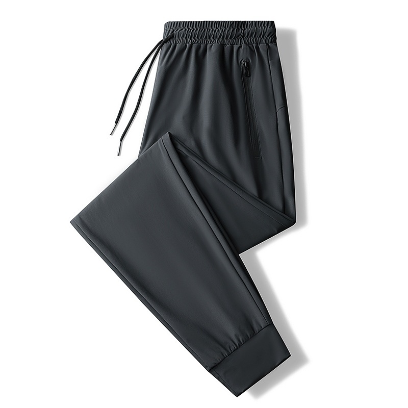 Pantalones de seda de hielo pantalones casuales de los hombres delgados verano 2022 nuevos deportes de secado rápido más los pantalones flacos del tamaño