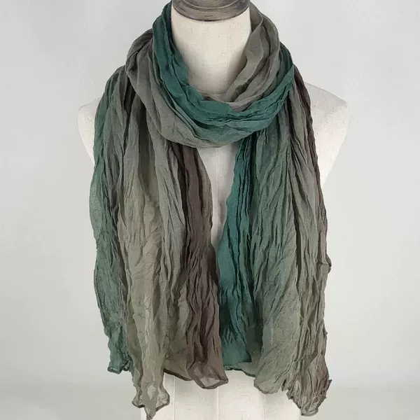 Cross-Border Hot-Selling Fashionable Pleated New Floral Color-Blocked Scarf Autumn and Winter Fashionable Decorative Scarf Shawl Fashionable and Versatile