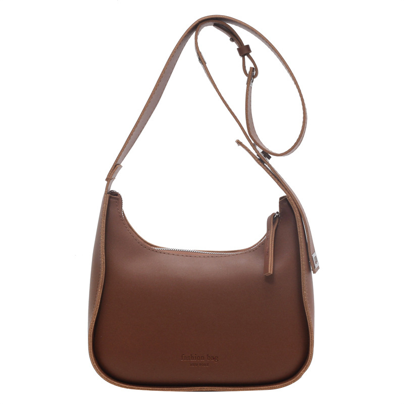 Advanced feeling 2024 new versatile women's solid color fashionable casual wide shoulder strap crossbody bag_voghion.com