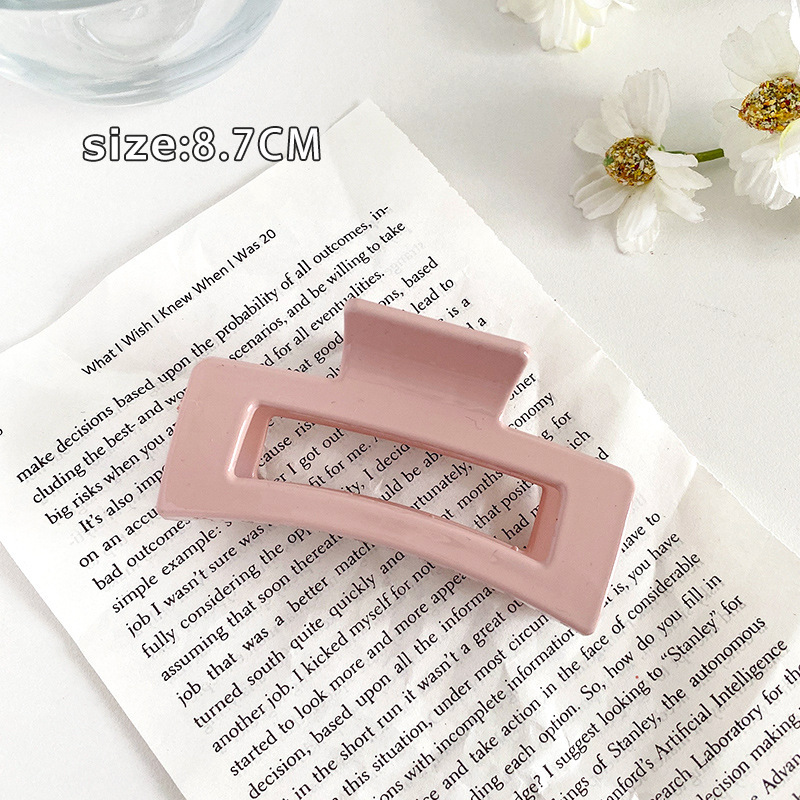 Tocado con clip cuadrado de Maillard, elegante coreano francés, retro, clip de tiburón, red, temperamento rojo, pinza para el cabello, accesorios para el cabello