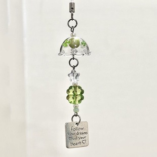 Sakura Wind Chime Handmade Mobile Phone Chain Beaded Pendant Camera Ins Bag Pendant Lanyard Keychain Versatile and Simple