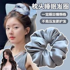高级感韩系枕头大肠发圈女2025新款超大真丝头绳头花头饰发饰发绳