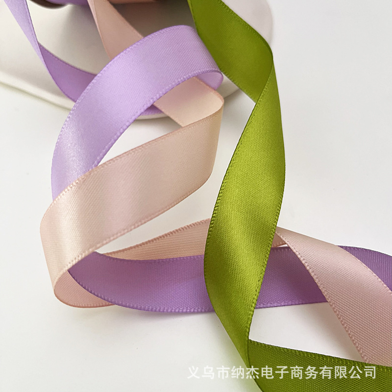 손으로 활 리본 2CM 롤 크리스마스 장식 컬러 리본 선물 상자 가방 꽃 동반 선물 리본 실크 리본