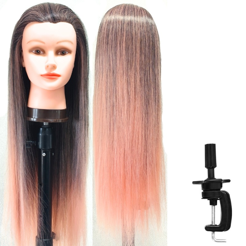 Training Head, modelo de peluca de seda de alta temperatura, práctica de cabeza, peluquería, corte de cabello, enseñanza, educación, modelo de cabeza de enseñanza