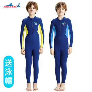 New Children's Swimsuit Boy's Long Sleeve Sunscreen Quick-drying Swimsuit Big Kids Student Swimming Snorkeling Jellyfish Suit