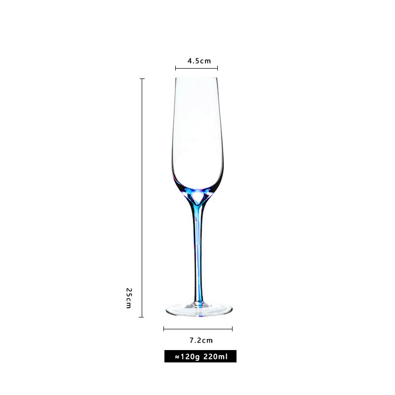 Copa de champán azul
