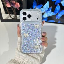 工厂批发手机壳适用VIVOY500i全包边Y51pro清新蓝闪片T5x白蝴蝶结