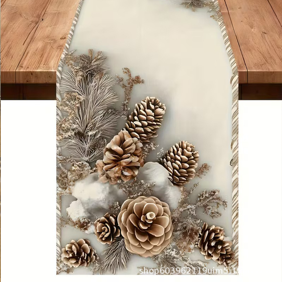 Amazon transfronterizo nueva bandera de la mesa de Navidad fábrica directa invierno muñeco de nieve Santa estampado almohadilla de mesa