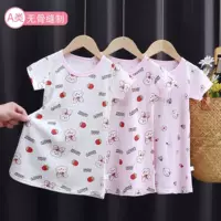 Девушка без костей хлопчатобумажная ночная юбка платье для больших и средних детей тонкая домашняя одежда летняя девушка детская пижама с короткими рукавами