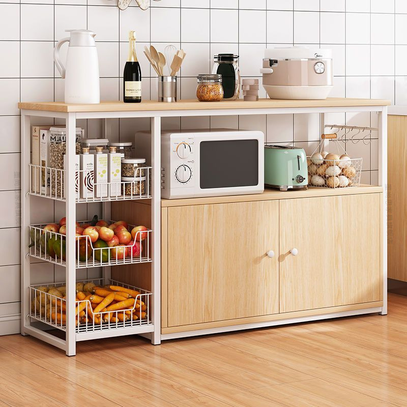 Kitchen Storage Rack Floor-Standing Multi-Layer Vegetable Basket Storage Rack Bowl Rack Household Microwave Oven Seasoning Storage Rack